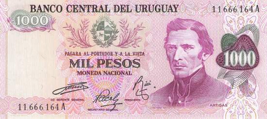 Uruguay 1000 Pesos p52-2 1975